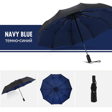 Load image into Gallery viewer, Windproof Automatic Double Umbrella Rain Women 3Fold Female Male 10 Bone Car Luxury Large Business Umbrellas Men Gift Parasol