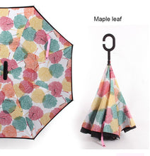 Load image into Gallery viewer, C Handle Windproof Reverse Folding Umbrella Man Women Sun Rain Car Inverted Umbrellas Double Layer Anti UV Self Stand Parapluie