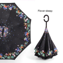 Load image into Gallery viewer, C Handle Windproof Reverse Folding Umbrella Man Women Sun Rain Car Inverted Umbrellas Double Layer Anti UV Self Stand Parapluie