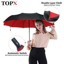 Load image into Gallery viewer, Strong Windproof Automatic Double Umbrella Rain Women 3Fold Female Male 10 Bone Car Luxury Large Business Umbrellas Men Parasol