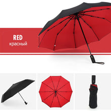 Load image into Gallery viewer, Strong Windproof Automatic Double Umbrella Rain Women 3Fold Female Male 10 Bone Car Luxury Large Business Umbrellas Men Parasol
