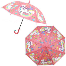 Load image into Gallery viewer, Laser Umbrella Unicorn Kids Umbrellas Rainbow Film Colour Changing Umbrella Children Transparent Umbrellas Dropshipping