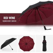 Load image into Gallery viewer, Windproof Automatic Double Umbrella Rain Women 3Fold Female Male 10 Bone Car Luxury Large Business Umbrellas Men Gift Parasol
