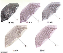 Load image into Gallery viewer, 1 piece Princess Sun double Lace Parasol Arched UV Creative three Folding Pongee Sunny Women anti UV waterproof Custom Umbrella
