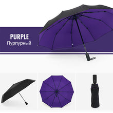 Load image into Gallery viewer, Strong Windproof Automatic Double Umbrella Rain Women 3Fold Female Male 10 Bone Car Luxury Large Business Umbrellas Men Parasol
