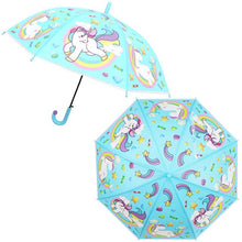 Load image into Gallery viewer, Laser Umbrella Unicorn Kids Umbrellas Rainbow Film Colour Changing Umbrella Children Transparent Umbrellas Dropshipping
