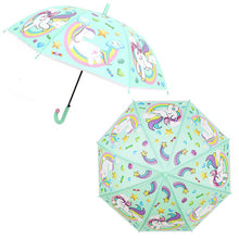 Load image into Gallery viewer, Laser Umbrella Unicorn Kids Umbrellas Rainbow Film Colour Changing Umbrella Children Transparent Umbrellas Dropshipping
